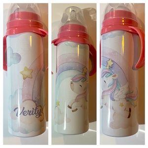 Made2order personalized Pastel unicorn baby bottle
